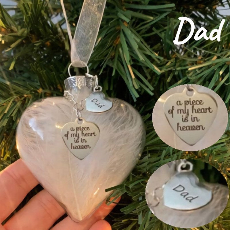 WyndsLyric™ Memorial Souvenir Transparent Plastic Heart Commemorative Christmas Tree Ornaments Jewelry Gift