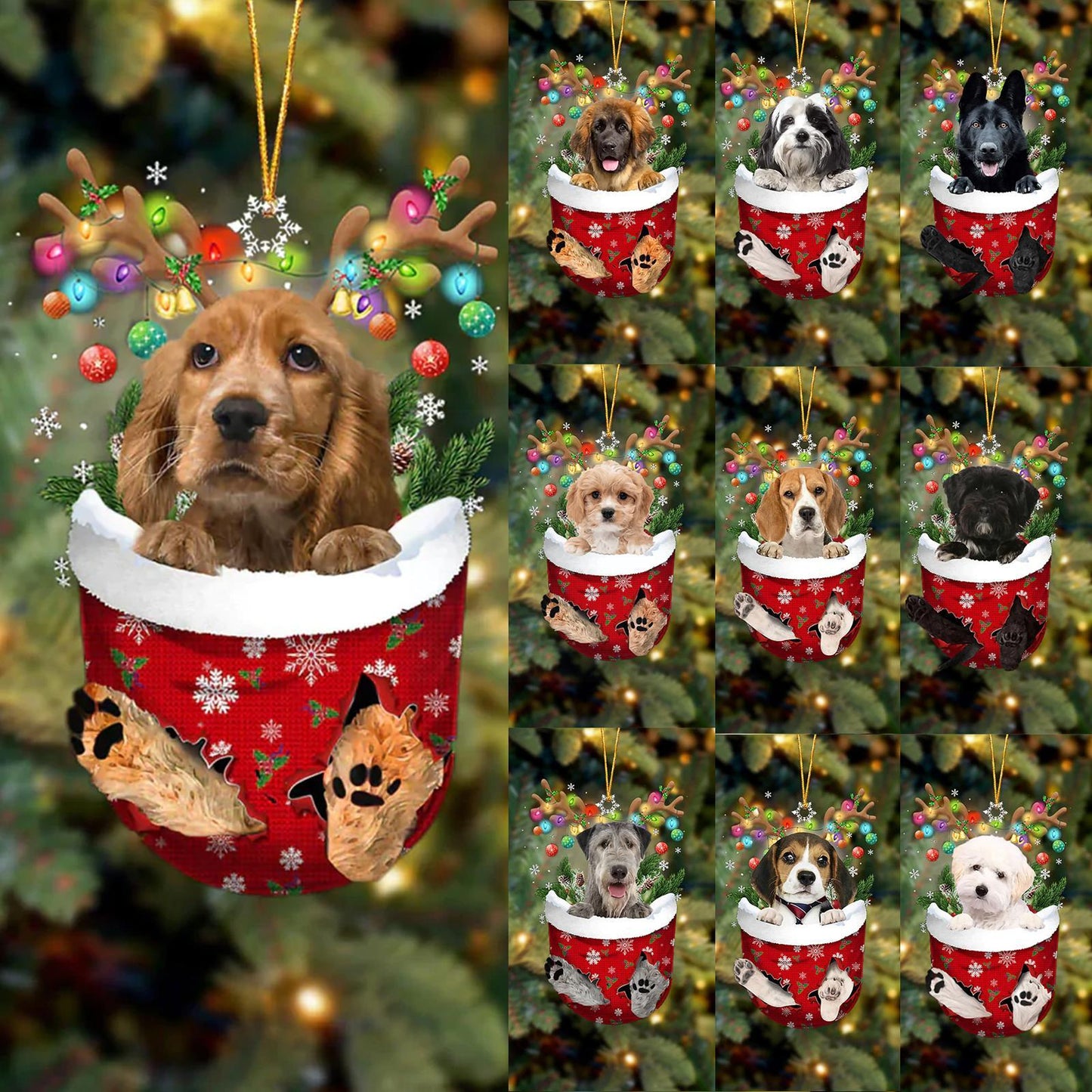 Canipaws ™ Canine Ornaments Hanging Cute Dog Decor